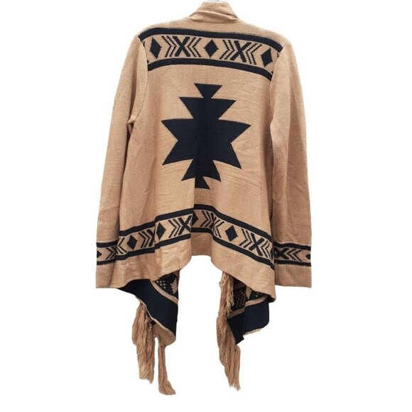 Cals Open Front Poncho Cardigan Desert Southwest Long Fringe - Gift Idea - Picture 4 of 7
